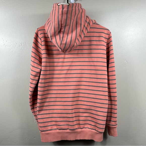 Ampersand Ave Orange and Grey Striped Hoodie Size Large - Picture 3 of 5